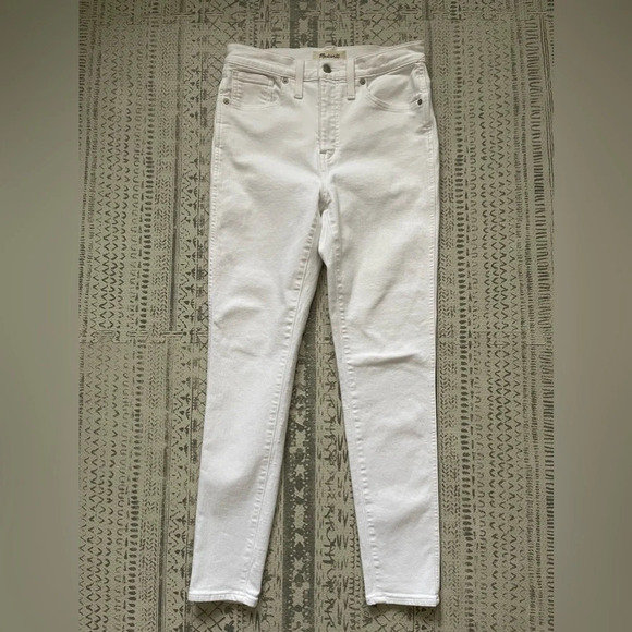 Madewell 10" High-Rise Skinny‎ Jeans in Pure White 28 - Picture 4 of 10